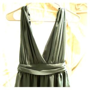 Lulus deep V olive green tank/blouse